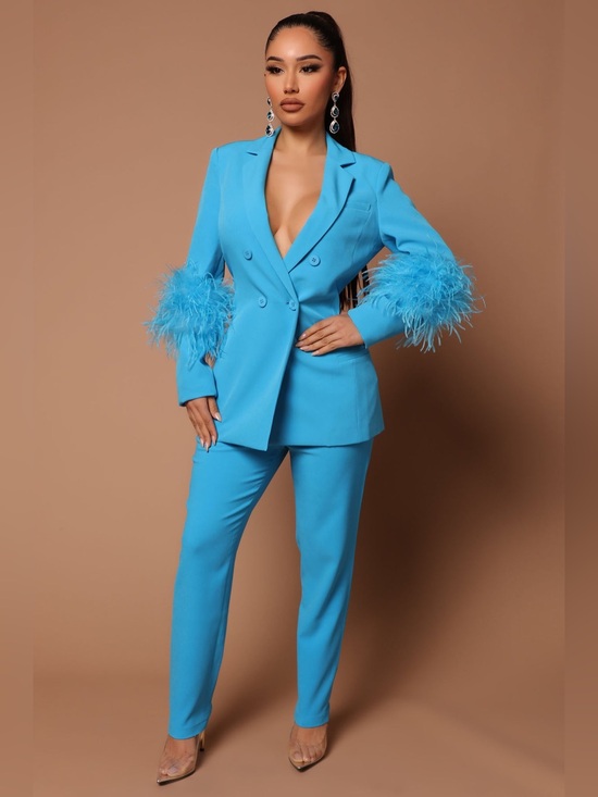 Fashion Nova Pants - Samantha Blazer Pant Set - Fashionnova